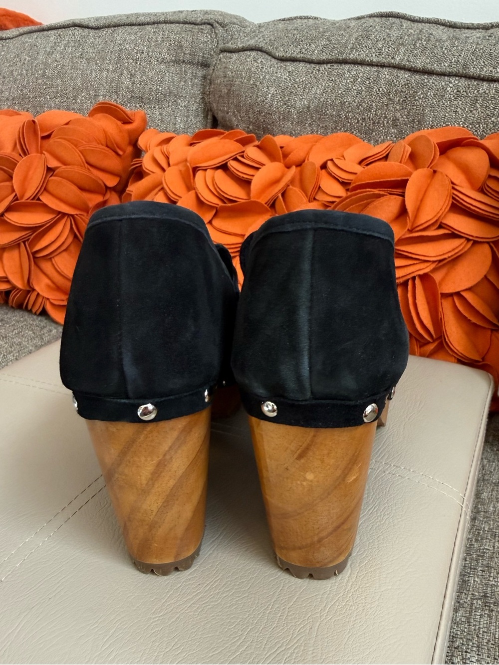 NWT Rag & Co Osage Black Suede Block Heeled Clogs - Picture 7 of 11